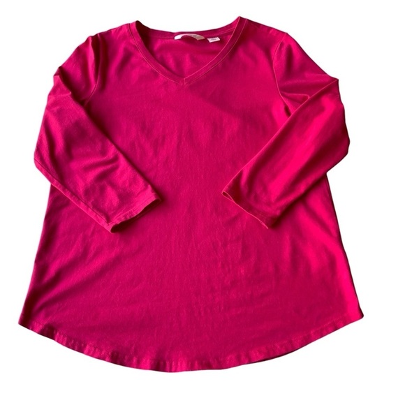 2/$10 MOVING SALE Weatherproof Vintage Women's 3/4 Sleeve V Neck T-shirt Pink - Picture 11 of 15